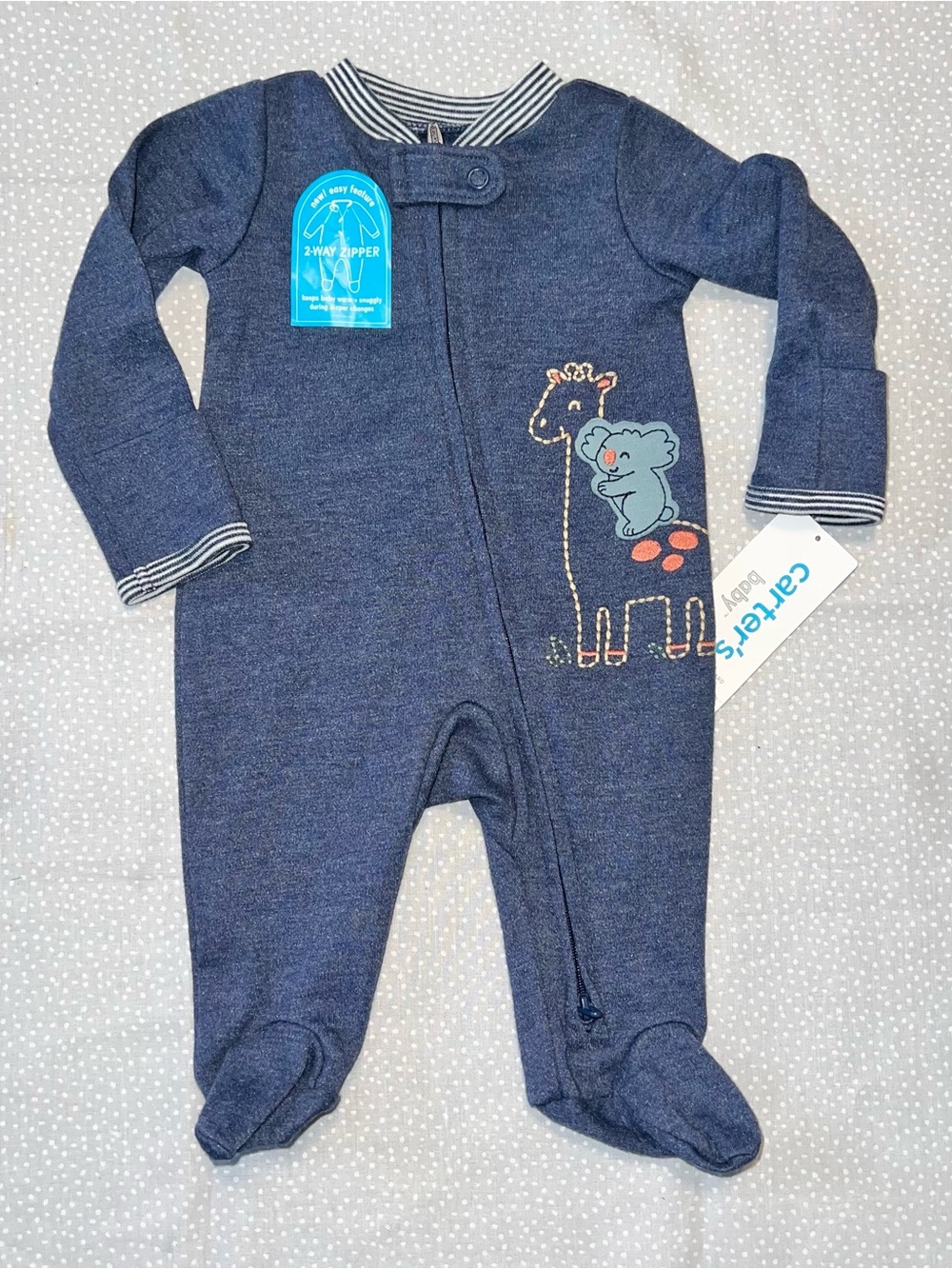 Carter's Navy Blue Baby One-Piece Footed Sleeper
